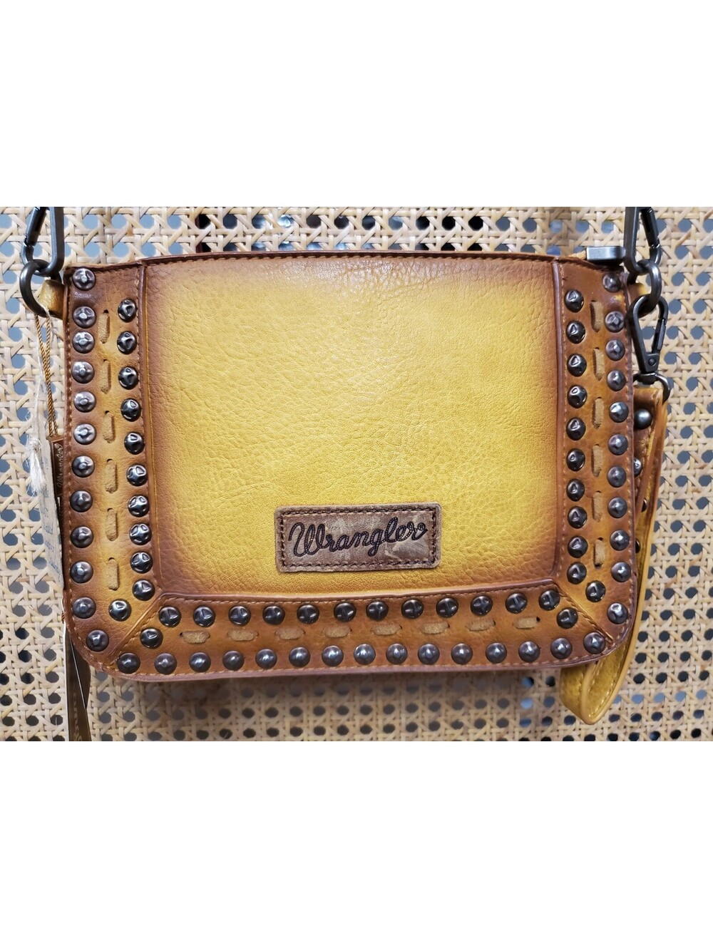 NWT Wrangler Montana West Yellow Studded Crossbody Wristlet